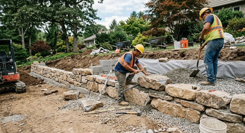 Block Retaining Wall Installation in Pasco County, FL