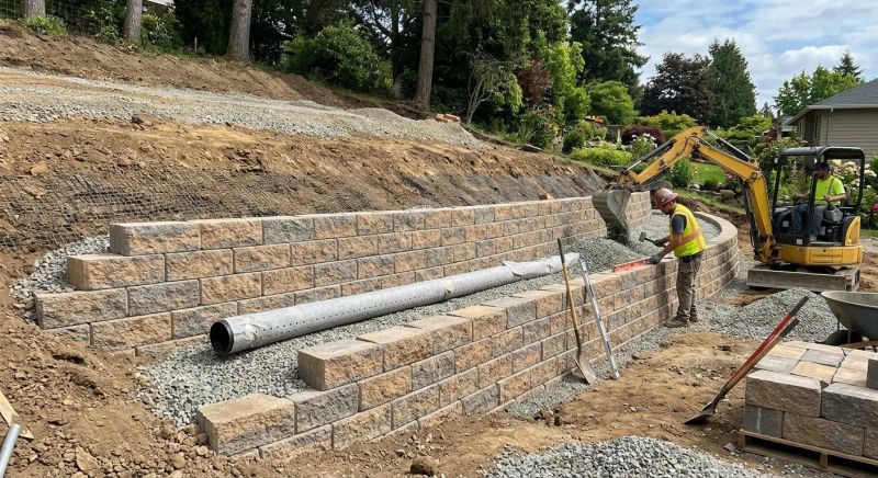 Block Retaining Wall Installation in Santa Rosa, CA