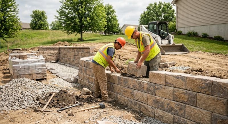 Block Retaining Wall Installation in Tampa, FL