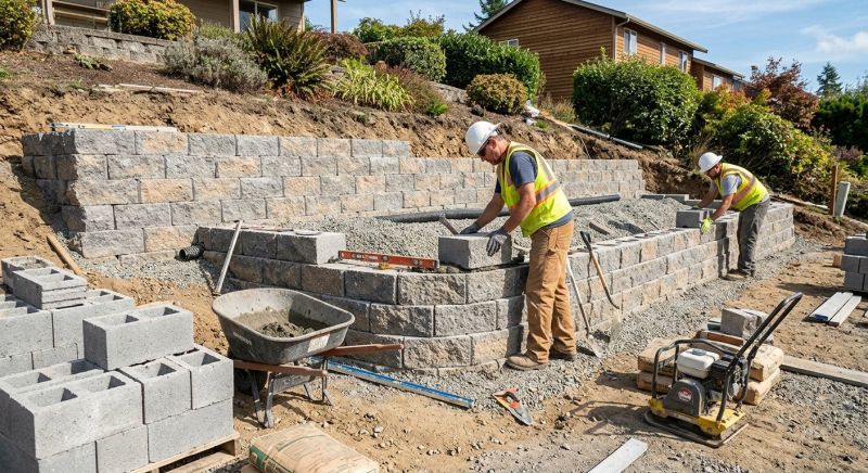 Landscape Wall Construction in Rockwall, TX