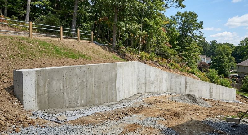Retention Wall Installation in Rockwall, TX